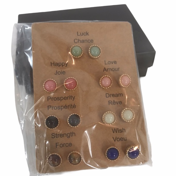 Avon Energy Stud Earrings Boxed Set 7 Pair NEW - Picture 3 of 3